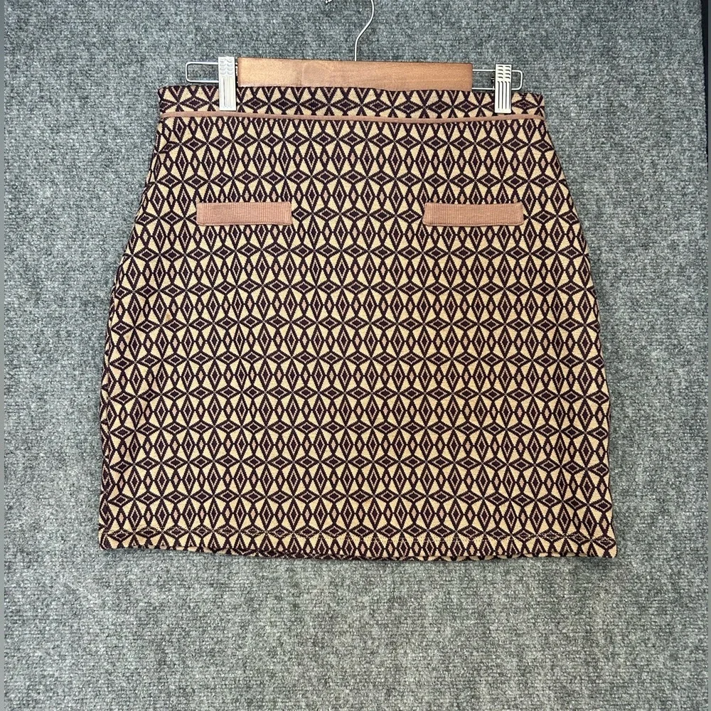 Kiabi Mini Skirt Brown & Deep Purple Design Size Large - Picture 1 of 8